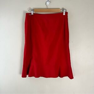 Valentino Jeans Red Ruffle Hem Skirt Size Medium